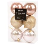 Koopman Set of Christmas Balls 6pcs 80mm Rose Gold