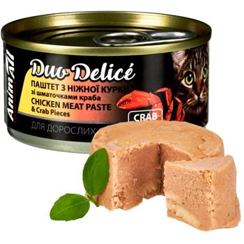 Вологий корм для котів AnimAll Duo Delice Adult 80 г - курка та краб - купити, ціни на MasterZoo - фото 1