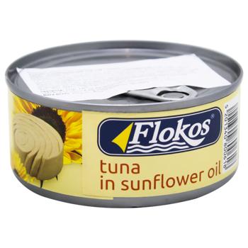 Flokos Tuna in Sunflower Oil 160g - buy, prices for MegaMarket - photo 1