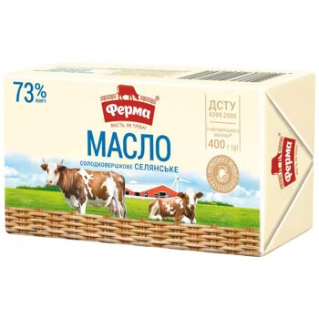 Масло Ферма Селянське солодковершкове 73% 400г - купити, ціни на Торба - фото 2