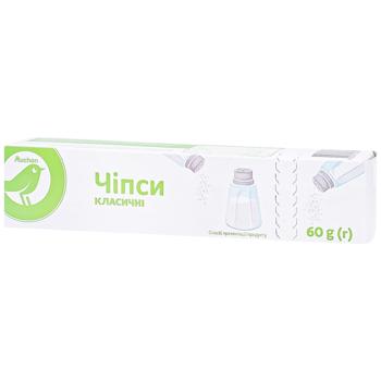 Чипси Auchan Класичні 60г - купити, ціни на Біотус - фото 1