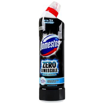Средство для чистки унитаза Domestos Zero Limescale Aquamarine антиналет и антиржа 750мл - купить, цены на Идеал - фото 1