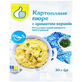 Картофельное пюре Auchan со вкусом сливок 30г - купить, цены на Auchan - фото 1