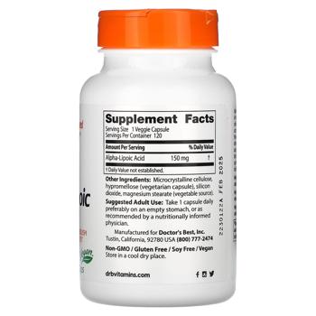 Doctor's Best Alpha-Lipoic Acid 150mg 120 capsules - buy, prices for Biotus - photo 2