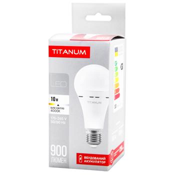 Лампа Titanum LED аккумуляторная A68 10W E27 4000K 220V