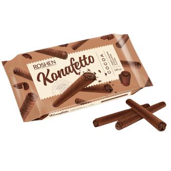 Roshen Konafetto Waffle Tubes with Cream Cocoa Filling 140g