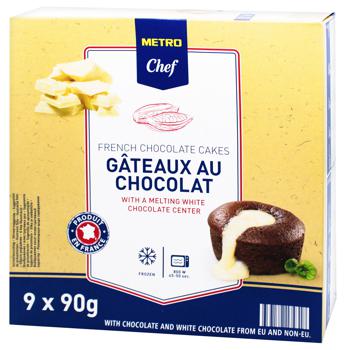 Metro Chef Frozen  French Chocolate Cakes with Melting White Chocolate Center 90g x 9pcs - buy, prices for METRO - photo 1