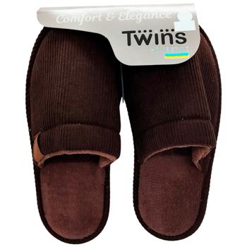 Тапочки мужские Twins 15842 HS-OZ вельвет коричневый р.40/41 - купить, цены на Cупермаркет "Харьков" - фото 1