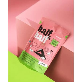 Упаковка вологого корму для кошенят Half&Half Kitten 22 шт х 100 г - індичка - купити, ціни на MasterZoo - фото 4