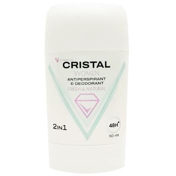 Cristal Women Fresh & Natural 2in1 Deodorant Stick 50ml - buy, prices for Supermarket "Kharkiv" - photo 1