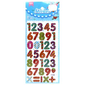 Наклейка пластиковая Цифры с фольгой 24*10см