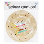 Тарілки святкові Party Хата Happy Birthday Cвічки 17см 6шт