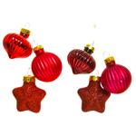 Прикраса ялинкова Decoris червоний 3шт