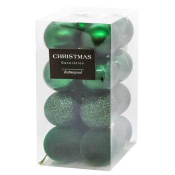 Шары елочные Koopman 5см 16шт зеленый - купить, цены на NOVUS - фото 1