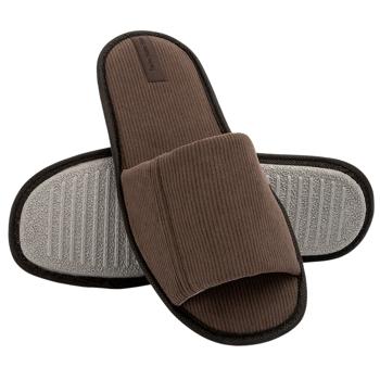 Тапочки мужские Twins 11515 HS-VL вельвет коричневый р.44/45 - купить, цены на Идеал - фото 3