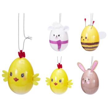 Украшение Пасхальное яйцо 65мм в ассортименте - купить, цены на КОСМОС - фото 1