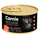 Корм вологий Carnie м'ясний мус з лососем, хлорелою та насінням льону для дорослих котів 85г