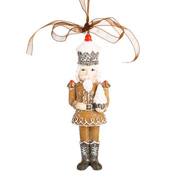 Bona Di Gingerbread Nutcracker Decorative Hanging Figurine with Glitter 12cm Brown - buy, prices for - photo 1