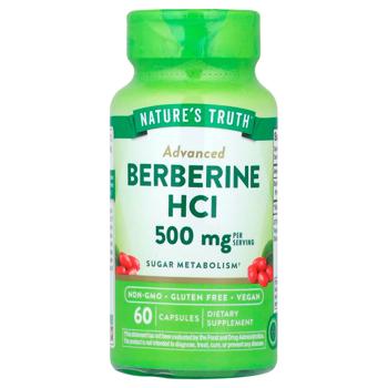 Берберин, Advanced Berberine, Nature's Truth, 500 мг, 60 вегетарианских капсул (250 мг в капсуле)