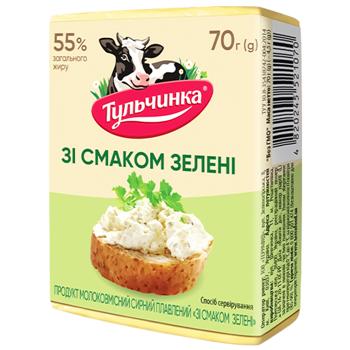 Tulchinka Processed Cheese Product with Greens 70g - buy, prices for Ideal - photo 1