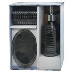 Werk Dispenser, Soap Dish and Glass Bathroom Set Graphite