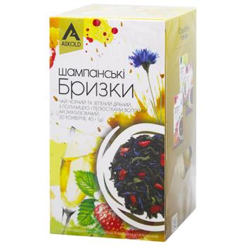 Чай черный и зеленый Askold Champagne Spills 2г*20шт