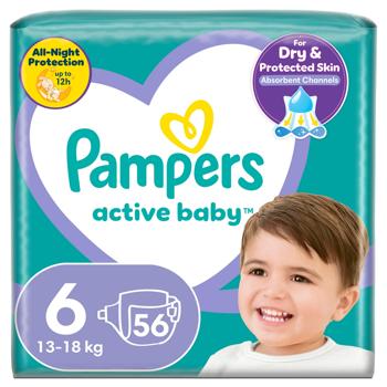 Підгузки Pampers Active Baby розмір 6 Extra Large 13-18кг 56шт - купити, ціни на NOVUS - фото 2