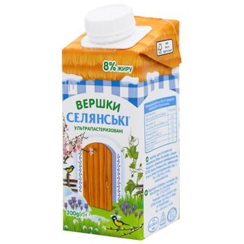 Selianski Ultrapasteurized Cream 8% 200g - buy, prices for MegaMarket - photo 1