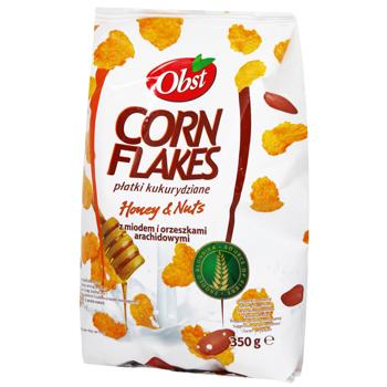 Кукурудзяні пластівці OBST з мед. та арах. 350 г (Польща) - купити, ціни на КОСМОС - фото 2