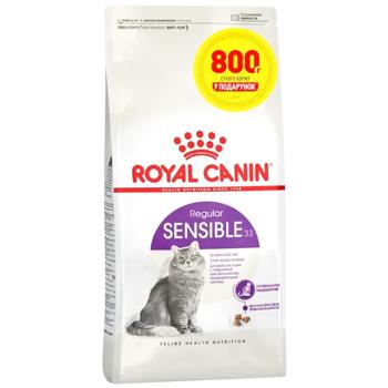 Корм сухой Royal Canin Sensible 33 для кошек с чувствительным пищеварением 3,2кг + 800г - купить, цены на MasterZoo - фото 1