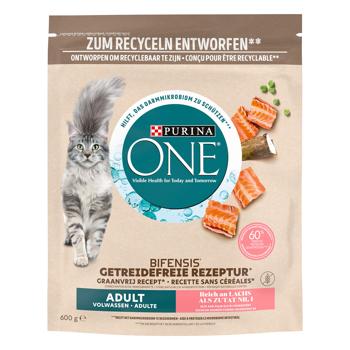 Корм сухий Purina One Adult беззерновий з лососем для котів 600г - купити, ціни на ULTRAMARKET - фото 1