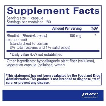 Родіола рожева Pure Encapsulations 180 капсул - купити, ціни на Біотус - фото 2