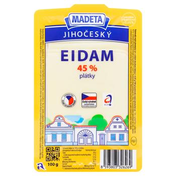 Madeta Edam Sliced Cheese 45% 100g - buy, prices for Auchan - photo 1