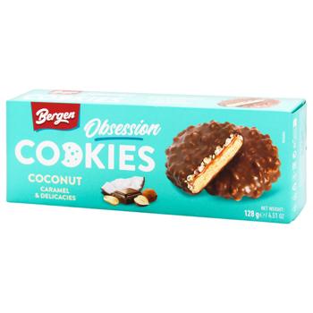 Печенье Bergen Obsession с кокосом и карамелью 128г