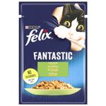 Корм влажный Felix Fantastic с кроликом для взрослых кошек 85г