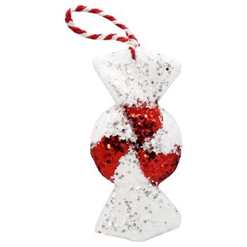 Украшение Конфета плоская красно-белая 19см - купить, цены на МегаМаркет - фото 1