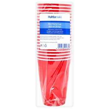 Huhtamaki Polymer Red Party Cup 400ml 20pcs - buy, prices for METRO - photo 1