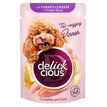 Delickcious Stripes Wet Food with Turkey and Cheese for Dogs 85g - buy, prices for MasterZoo - photo 1