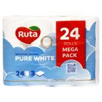 Туалетний папір Ruta Pure White 3-шаровий білий 24шт