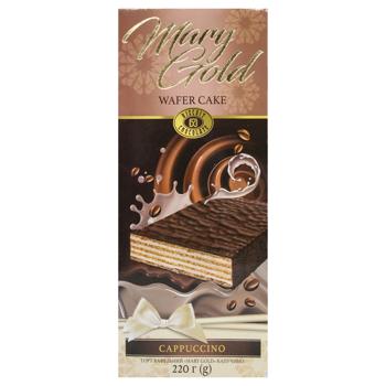 Торт вафельный Бисквит Шоколад MARY GOLD капучино 220г - купить, цены на МегаМаркет - фото 1