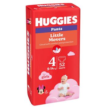 Huggies Little Movers Pants 4 Diapers Panties for Girls 52pcs - buy, prices for - photo 2