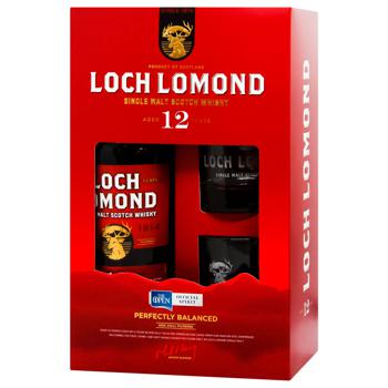 Виски Loch Lomond 12yo 46% 0,7л с 2 бокалами - купить, цены на ULTRAMARKET - фото 1