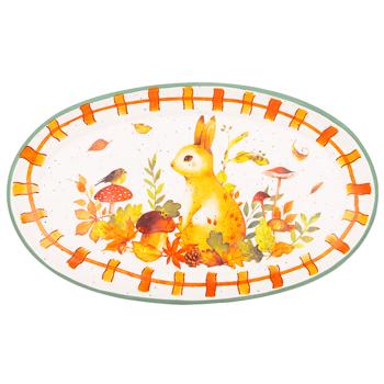 Блюдо Bona Di Заяц на поляне керамическое 32х19х2,8см - купить, цены на WINETIME - фото 1