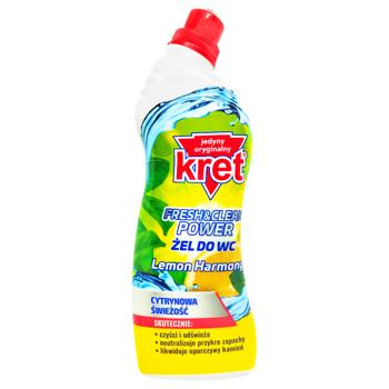 Гель д/чищення унітазу Kret Lemon Harmony 750г И296 - купить, цены на КОСМОС - фото 1