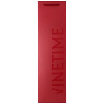 Пакет Winetime бумажный бордовый 12х43х11см