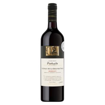 Вино Les Portraits Chateau de la Grande Tour Bordeaux червоне сухе 13,5% 0,75л - купити, ціни на NOVUS - фото 1