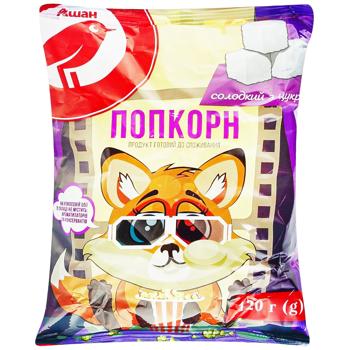 Попкорн Auchan готовый сладкий с сахаром 120г - купить, цены на КОСМОС - фото 1