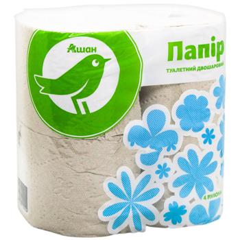 Туалетний папір Auchan 2-шаровий сірий 4шт - купити, ціни на - фото 3