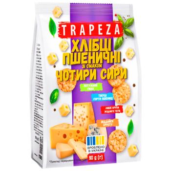 Trapeza Wheat Bread with Four Cheese Flavor 90g - buy, prices for COSMOS - photo 1