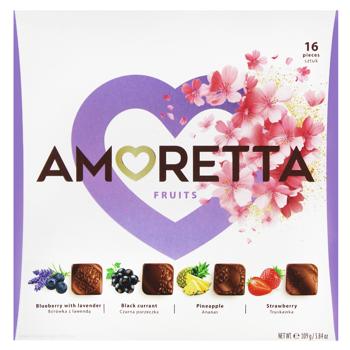 Цукерки Mieszko Amoretta Fruits зі смаком ананасу, чорної смородини, полуниця, чорниці з лавандою 106г - купити, ціни на NOVUS - фото 2
